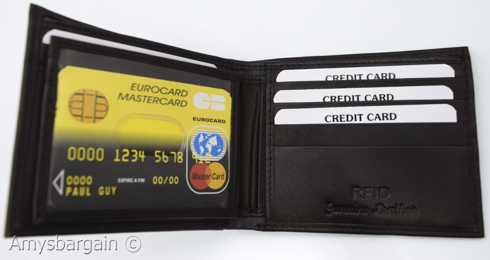 men's RFID brown wallet bifold genuine leather protect IDs credit cards in box. - Image 18