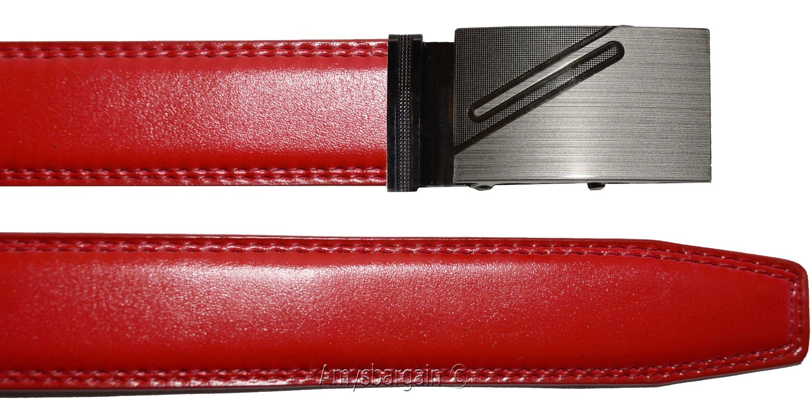 men's belt 43" genuine leather belt dress & casual new automatic lock buckle #5 - Image 11