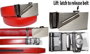 men's belt 43" genuine leather belt dress & casual new automatic lock buckle #5