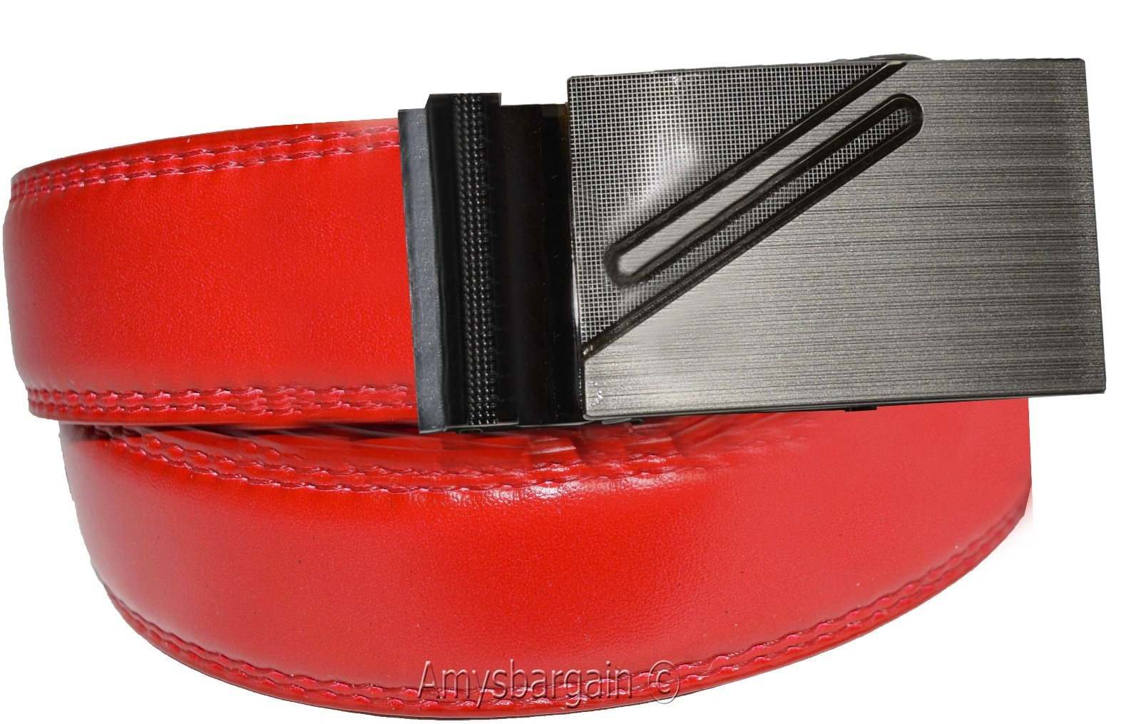 men's belt 43" genuine leather belt dress & casual new automatic lock buckle #5 - Image 10