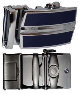 men’s belt buckle ratcheting automatic self-lock track line new blue buckle only - Image 7