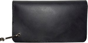 men's genuine leather bi-fold chain wallet motorcycle trucker biker black wallet - Image 8