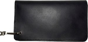 men's genuine leather bi-fold chain wallet motorcycle trucker biker black wallet - Image 10