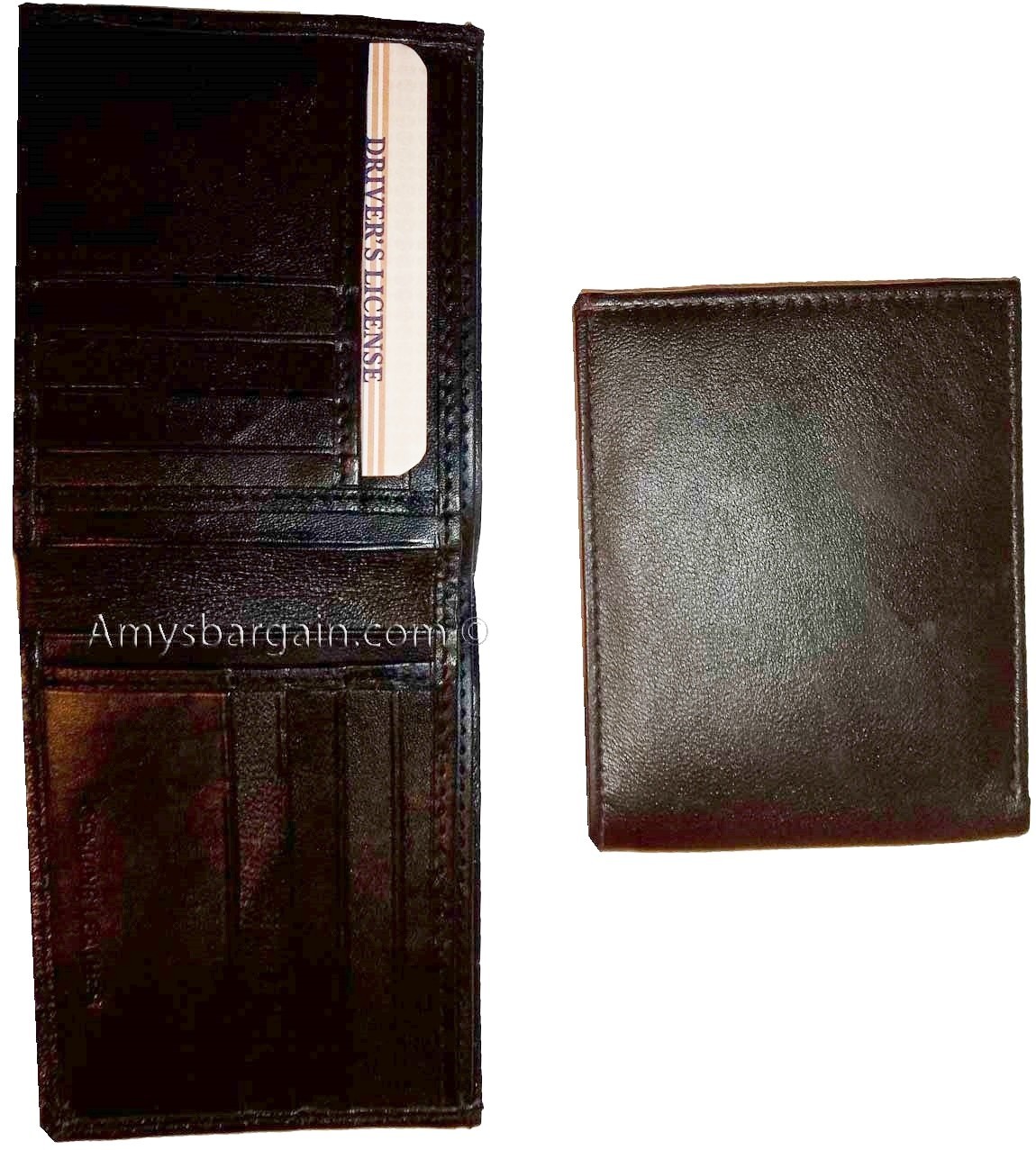 men's wallet bifold leather wallet 14 card 1 id 2 bill slots unbranded bn wallet - Image 3