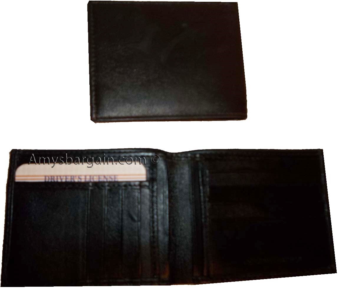 men's wallet bifold leather wallet 14 card 1 id 2 bill slots unbranded bn wallet - Image 4