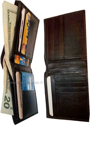 men's wallet bifold leather wallet 14 card 1 id 2 bill slots unbranded bn wallet - Image 6