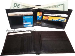 men's wallet bifold leather wallet 14 card 1 id 2 bill slots unbranded bn wallet - Image 7