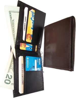 men's wallet bifold leather wallet 14 card 1 id 2 bill slots unbranded bn wallet - Image 8