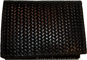 men's wallet woven printed leather man's trifold wallet 1 id 9 card 2 bill slots - Image 7
