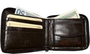 men's zip around leather wallet bifold zip around wallet buff leather in box - Image 11