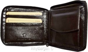 men's zip around leather wallet bifold zip around wallet buff leather in box - Image 13