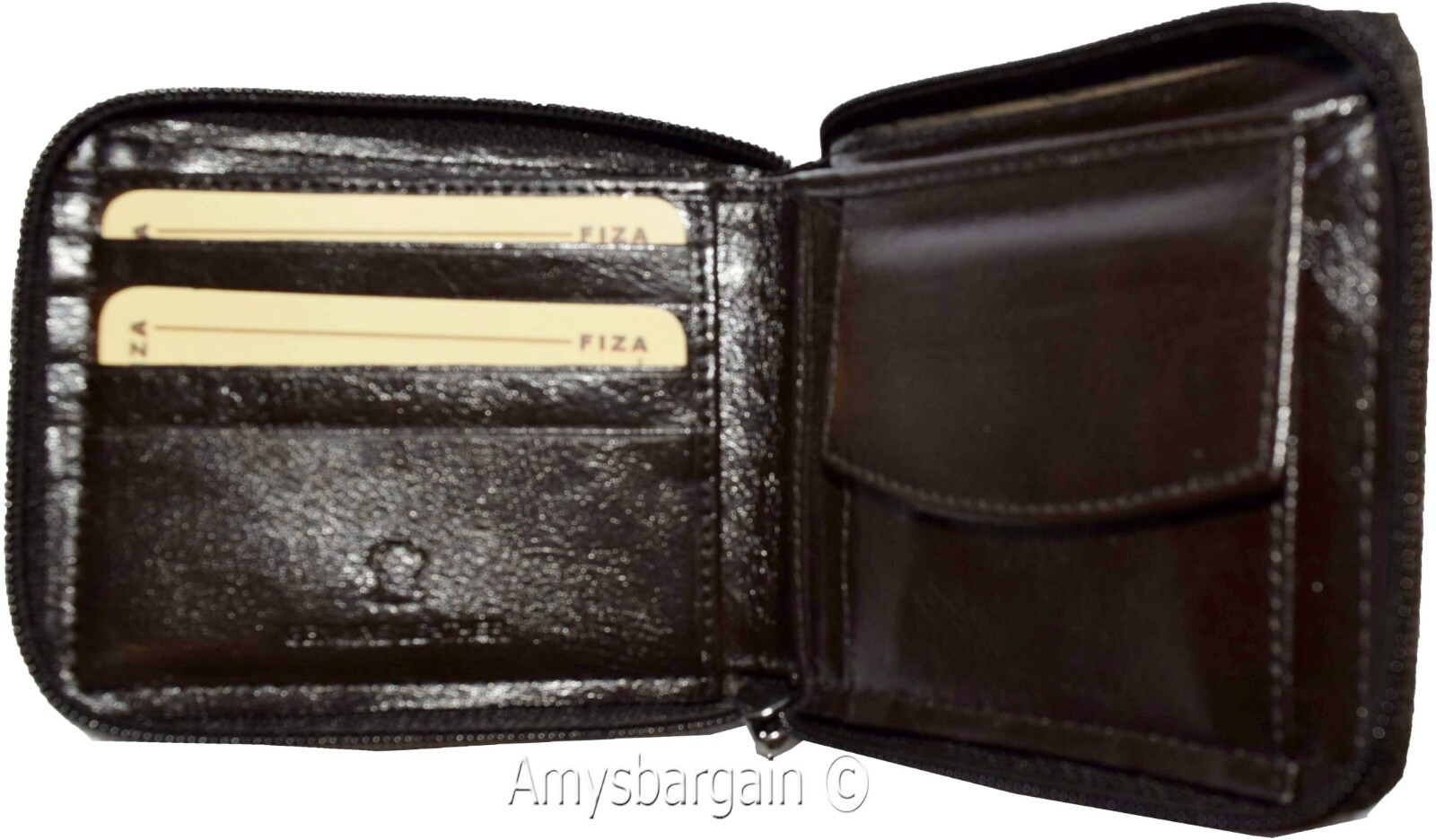 men's zip around leather wallet bifold zip around wallet buff leather in box - Image 13