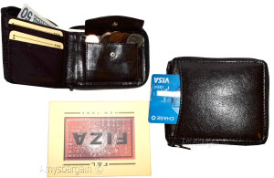 men's zip around leather wallet bifold zip around wallet buff leather in box - Image 3