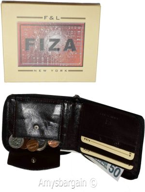 men's zip around leather wallet bifold zip around wallet buff leather in box - Image 7