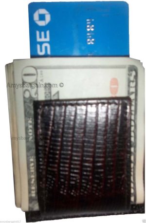 money clip new lizard skin printed leather magnetic money clip bills holder BN - Image 6