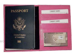 new leather passport holder credit atm card case id international passport - Image 8