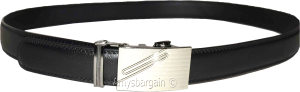 new men's belt leather dress belt w/ auto lock sliding buckle XL belt length - Image 9