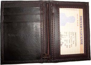 new slim compact business 4 credit card 2 ids new zip brown change purse #9ZCC - Image 8