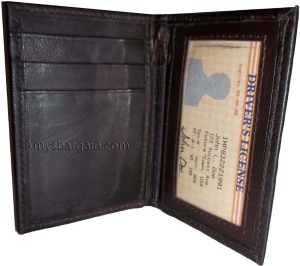 new slim compact business 4 credit card 2 ids new zip brown change purse #9ZCC - Image 10