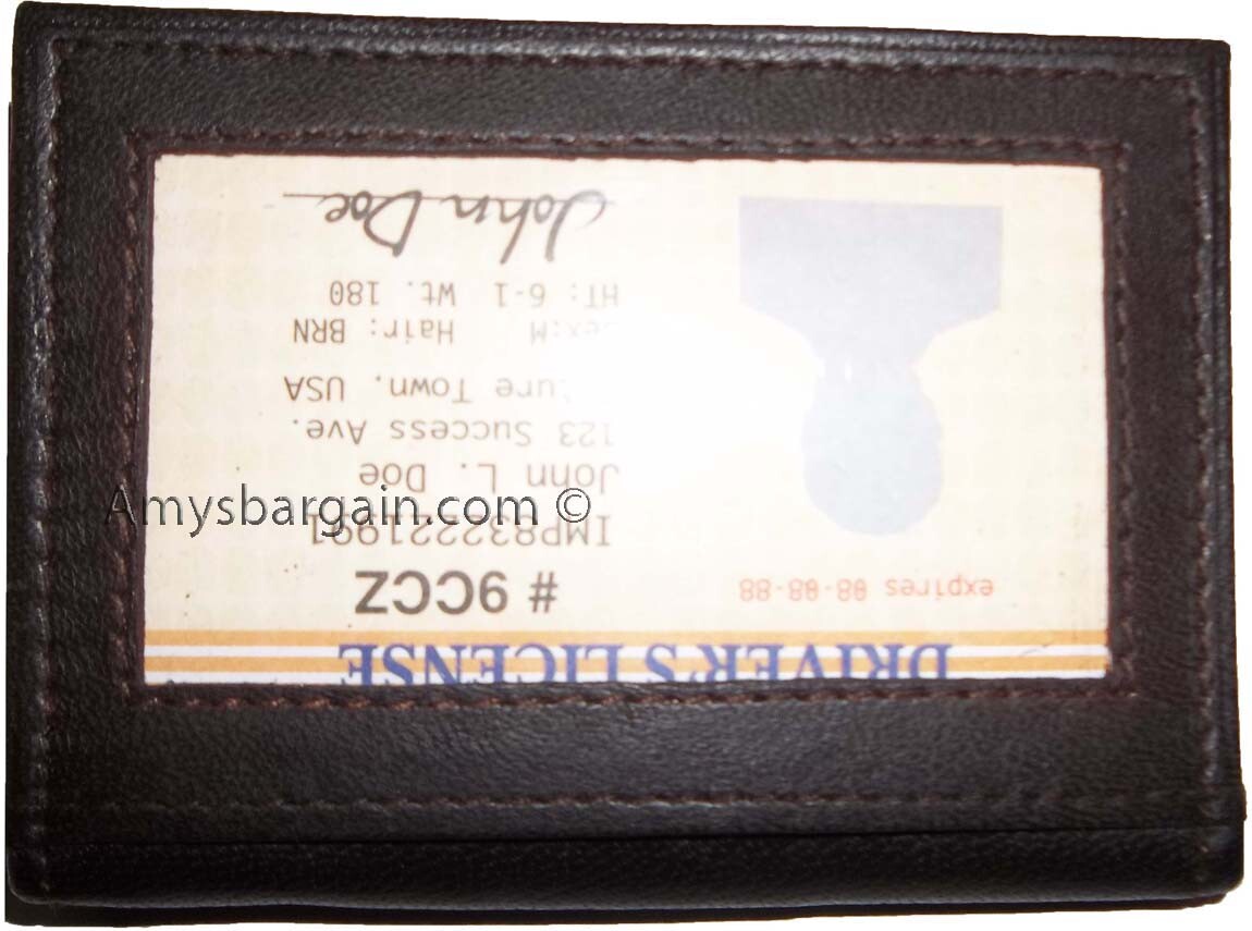 new slim compact business 4 credit card 2 ids new zip brown change purse #9ZCC - Image 7