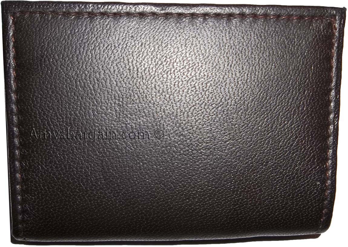 new slim compact business 4 credit card 2 ids new zip brown change purse #9ZCC - Image 9