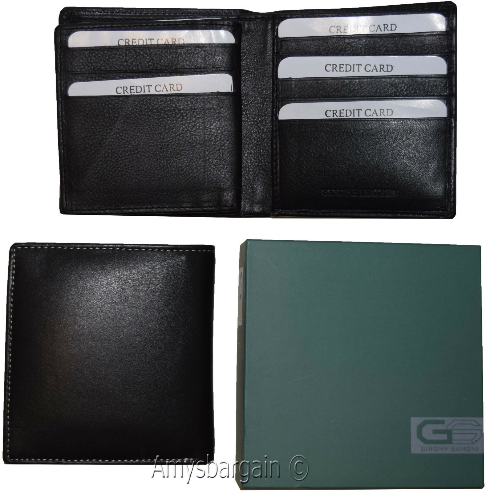 rfid men's hipster wallet genuine leather bifold 15 cards id new wallet in box - Image 9