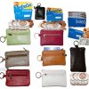 women's leather change purse zip coin wallet coin purse 2 pockets purse key ring