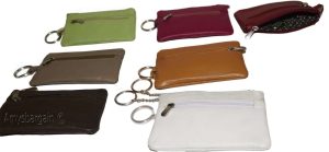 women's leather change purse zip coin wallet coin purse 2 pockets purse key ring - Image 11