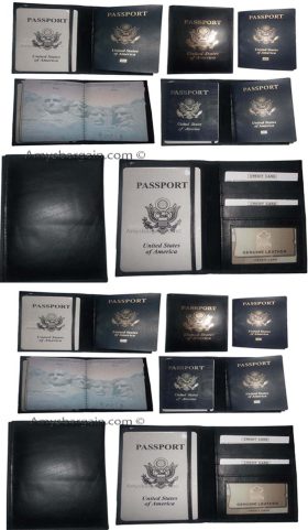 12 New USA Leather passport case wallet credit card case ID holder Brand New.