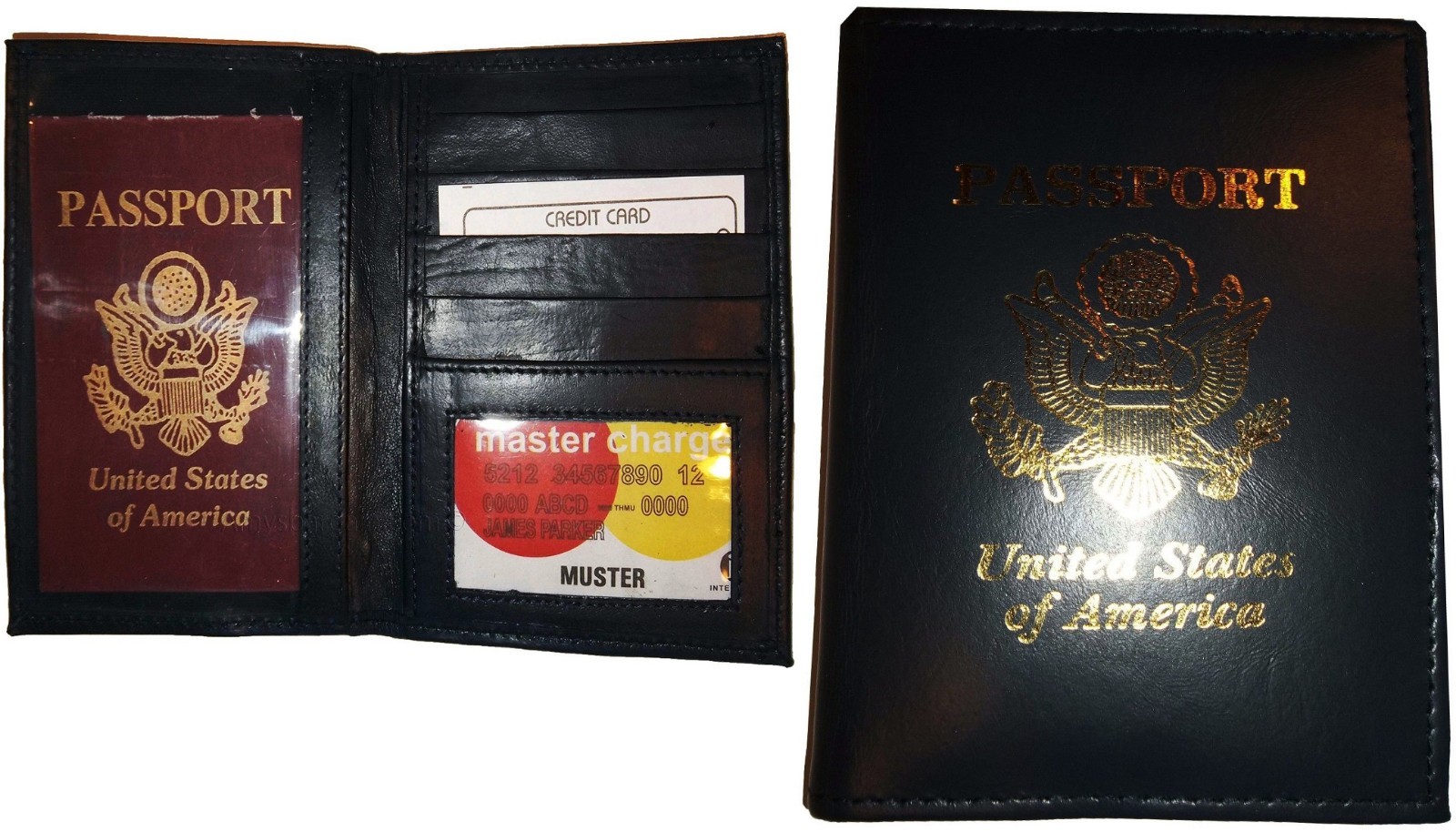 4 New USA Leather passport case wallet credit ATM card case ID holder Brand New - Image 12