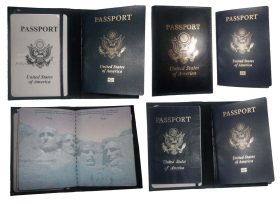 4 New USA Leather passport case wallet credit ATM card case ID holder Brand New