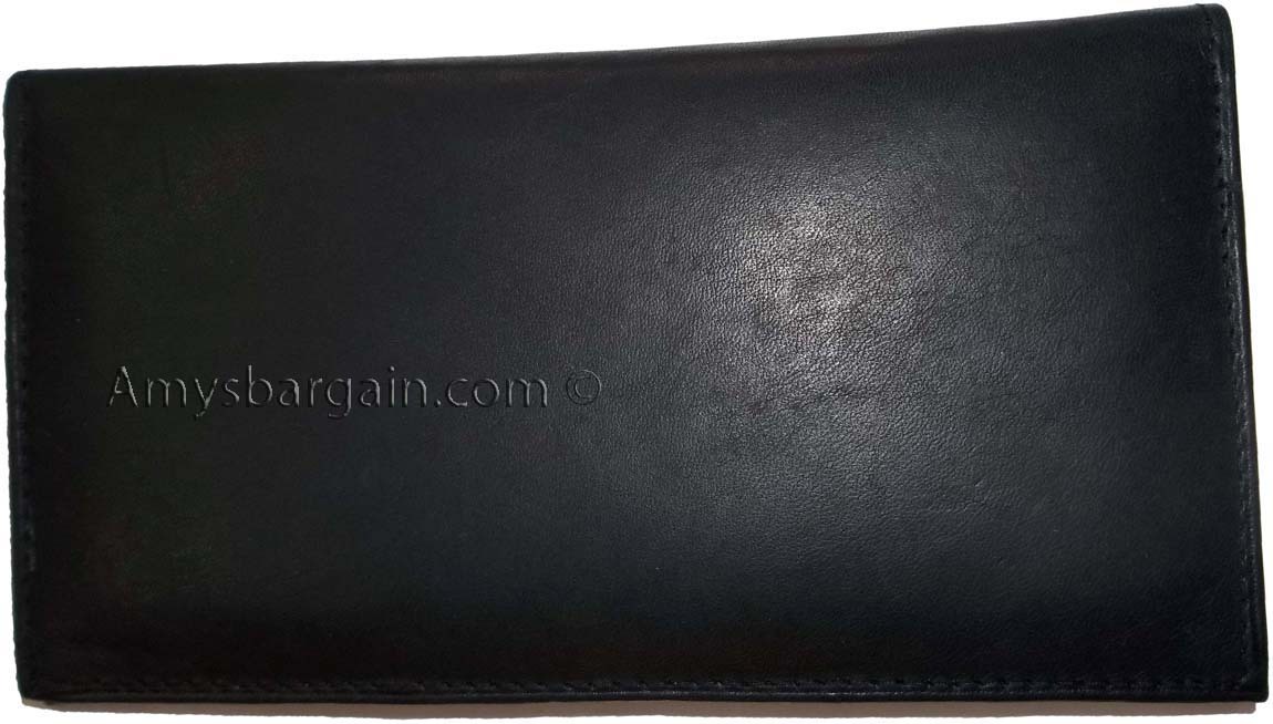 4 New Women/Man's Leather Checkbook Wallet 4 bill pockets 1 zip pocket 7 card ID - Image 11