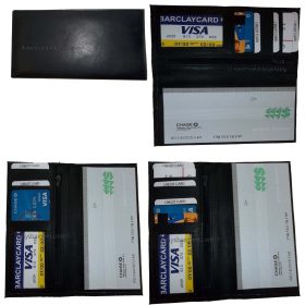 4 New Women/Man's Leather Checkbook Wallet 4 bill pockets 1 zip pocket 7 card ID
