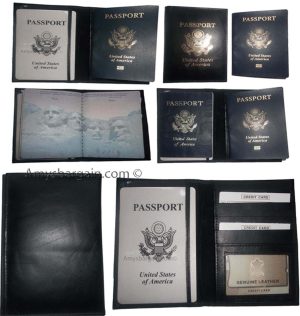 6 New USA Leather passport case wallet credit ATM card case ID holder B N #10