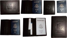 6 new USA leather passport case wallet credit atm card case id holder brand new