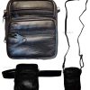 Belt bag small leather men's mini belt bag Black bag w/ loop mini zip belt bag
