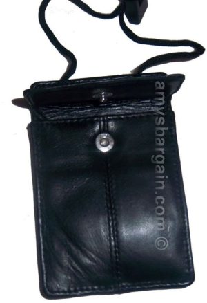 Card case, leather black wallet on a cord, conceal Credit cards, IDs, Money etc - Image 9