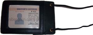 Card case, leather black wallet on a cord, conceal Credit cards, IDs, Money etc - Image 10