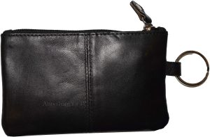 Change purse, Leather Zip coin wallet, 2 pocket coin case w/key ring Coin case. - Image 10