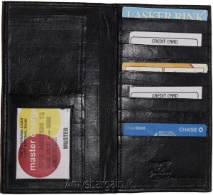 Checkbook wallet Leather Checkbook cover. Credit card wallet zip change purse BN - Image 7