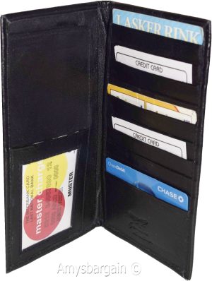 Checkbook wallet Leather Checkbook cover. Credit card wallet zip change purse BN - Image 8