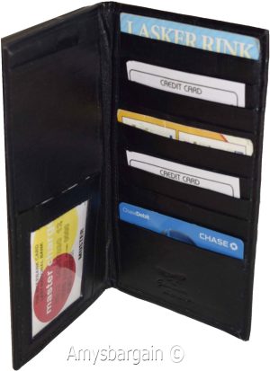 Checkbook wallet Leather Checkbook cover. Credit card wallet zip change purse BN - Image 9