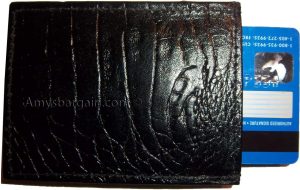 Crocodile skin printed real leather money clip credit card ID bills holder new. - Image 3