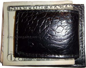 Crocodile skin printed real leather money clip credit card ID bills holder new. - Image 5