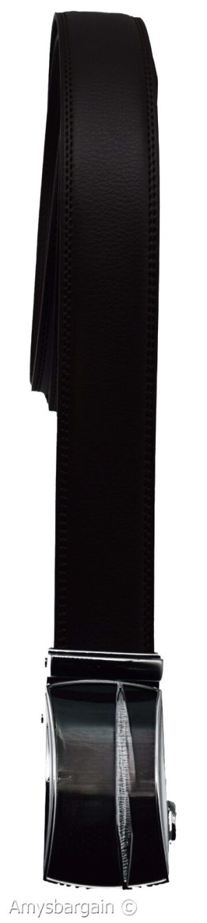 Genuine leather men's ratchet belt men’s casual adjustable automatic buckle 50” - Image 10