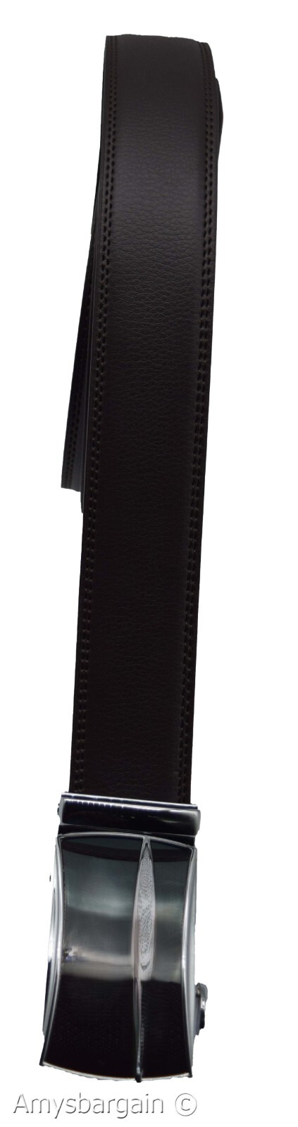 Genuine leather men's ratchet belt men’s casual adjustable automatic buckle 50” - Image 11