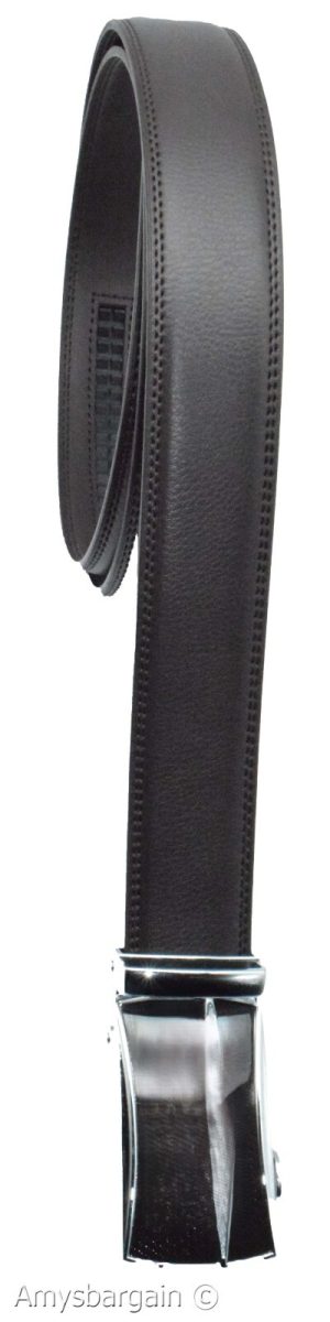 Genuine leather men's ratchet belt men’s casual adjustable automatic buckle 50” - Image 12