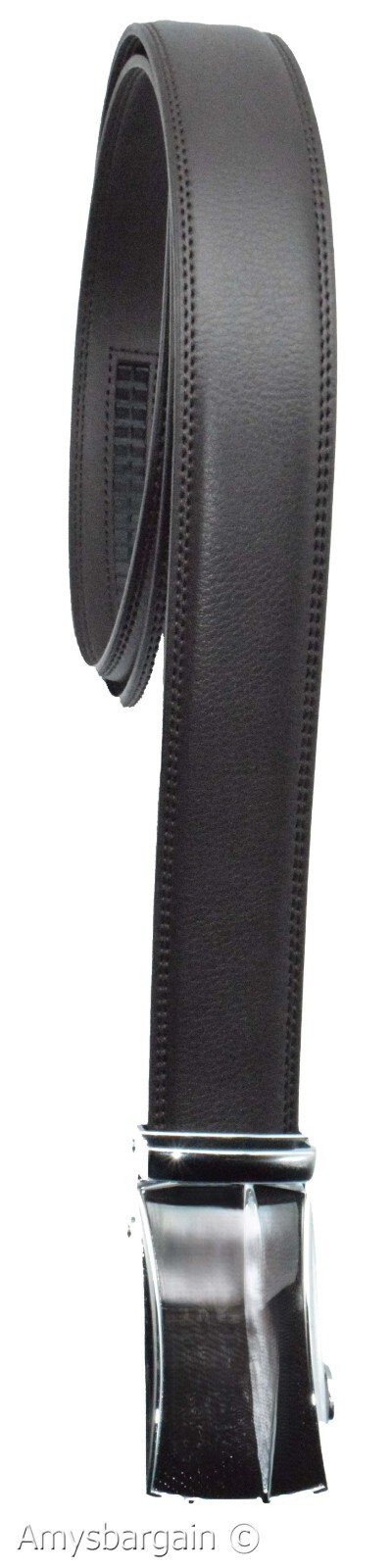 Genuine leather men's ratchet belt men’s casual adjustable automatic buckle 50” - Image 12
