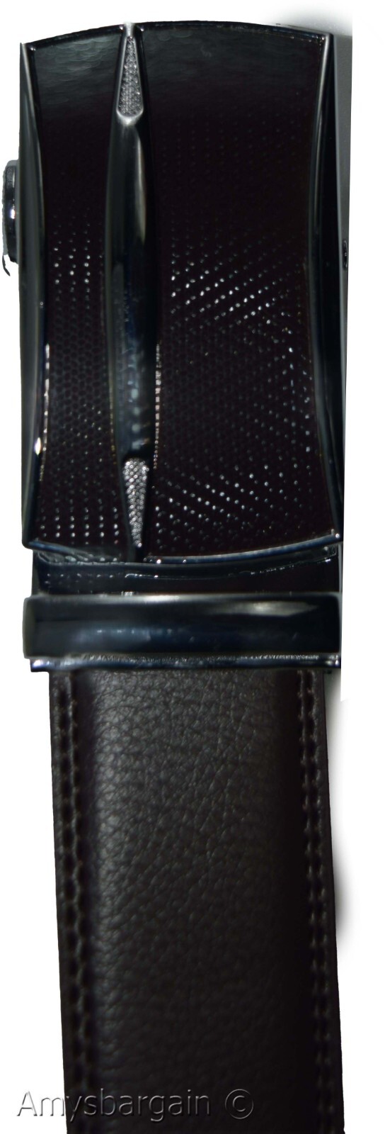 Genuine leather men's ratchet belt men’s casual adjustable automatic buckle 50” - Image 4