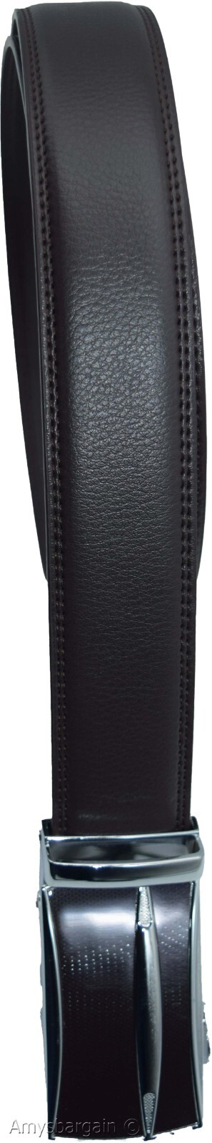 Genuine leather men's ratchet belt men’s casual adjustable automatic buckle 50” - Image 6